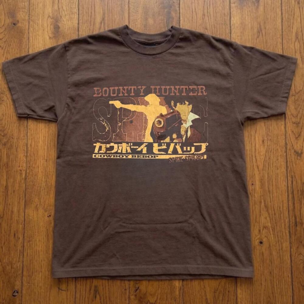 Cowboy Bebop Spike Spiegel Anime Graphic Vintage Brown T-Shirt